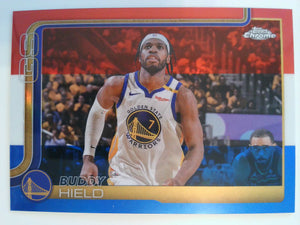 2025-26 Topps Chrome Basketball Red White and Blue Refractor Buddy Hield #215