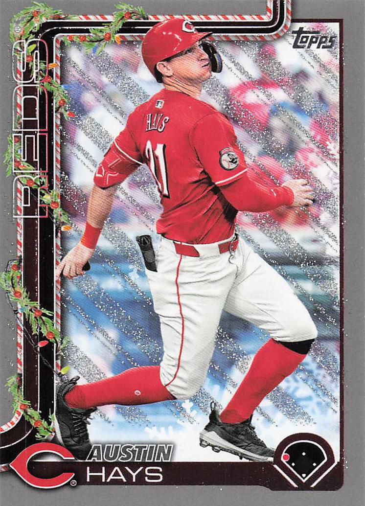 2025 Topps Holiday Baseball Silver Glitter Holiday Austin Hays #H67