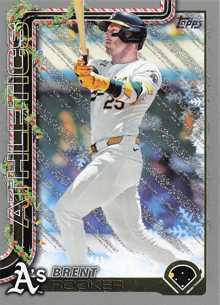 2025 Topps Holiday Baseball Silver Glitter Holiday Brent Rooker #H147