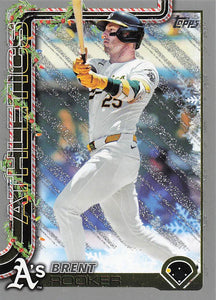 2025 Topps Holiday Baseball Silver Glitter Holiday Brent Rooker #H147