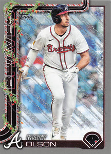 2025 Topps Holiday Baseball Silver Glitter Holiday Matt Olson #H15