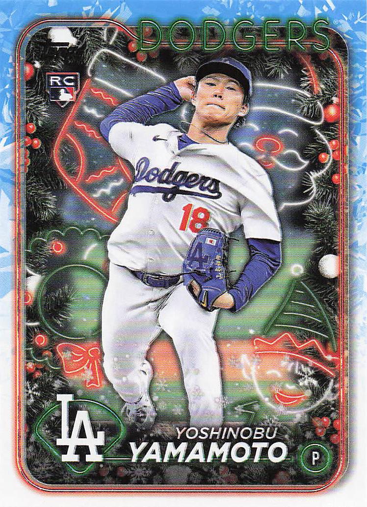 2024 Topps Holiday Baseball Yoshinobu Yamamoto #H88 Rookie