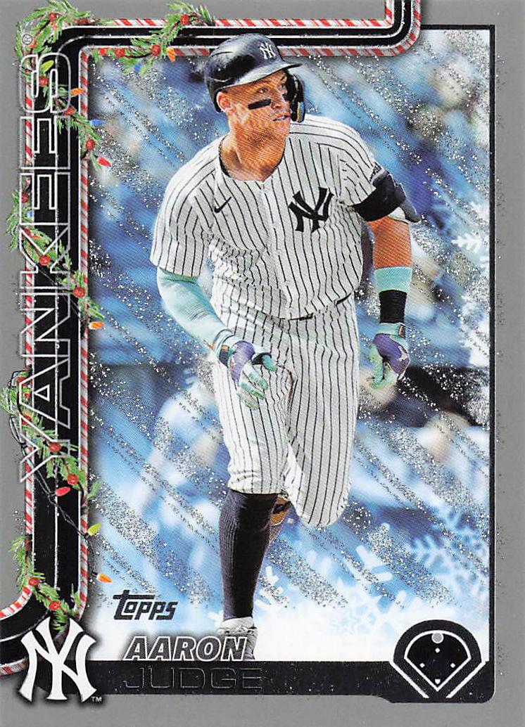 2025 Topps Holiday Baseball Silver Glitter Holiday Aaron Judge #H161
