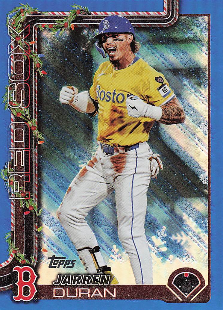 2025 Topps Holiday Baseball Blue Metallic Holiday Lights Jarren Duran #H180