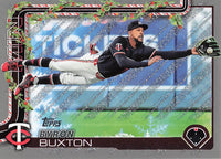 2025 Topps Holiday Baseball Silver Glitter Holiday Byron Buxton #H11