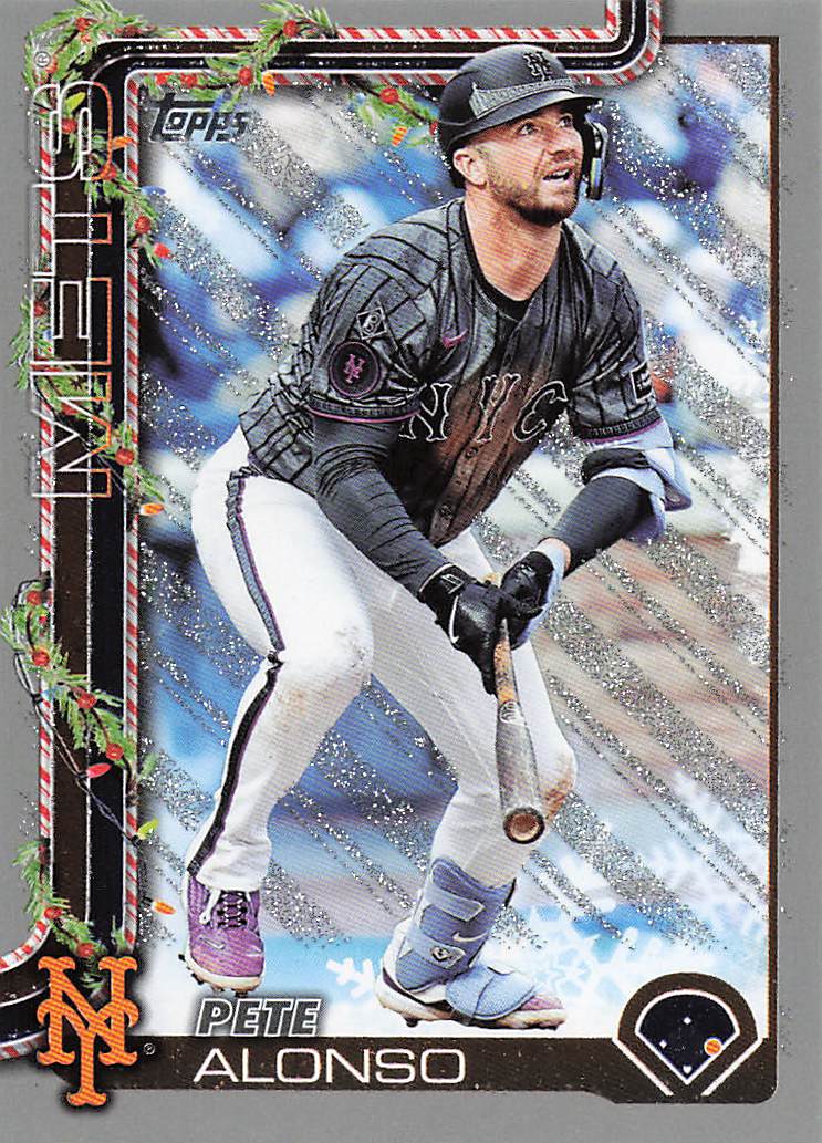2025 Topps Holiday Baseball Silver Glitter Holiday Pete Alonso #H34