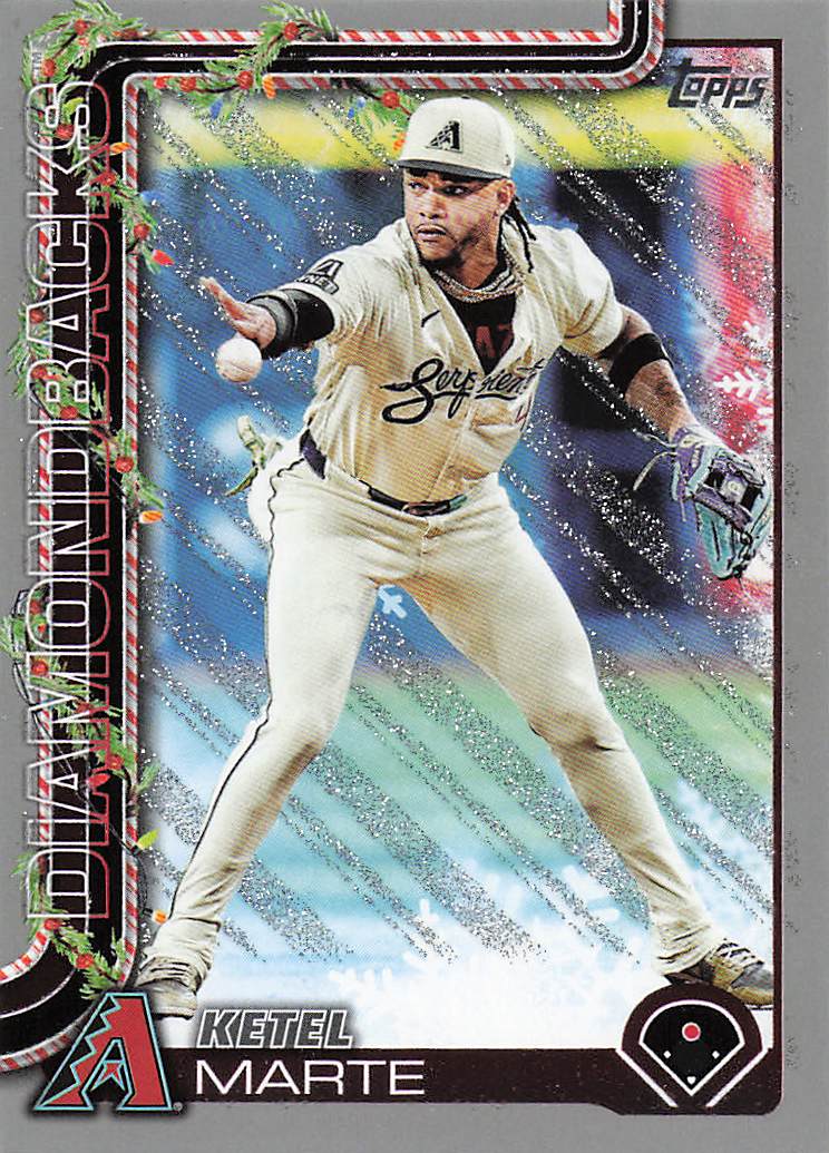 2025 Topps Holiday Baseball Silver Glitter Holiday Ketel Marte #H43