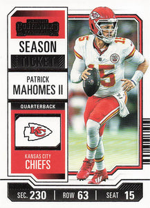 2023 Panini Contenders Football Season Ticket Retail Patrick Mahomes II #51