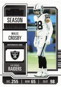 2023 Panini Contenders Football Season Ticket Retail Maxx Crosby #56