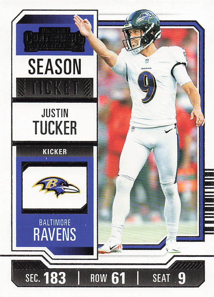 2023 Panini Contenders Football Season Ticket Retail Justin Tucker #7