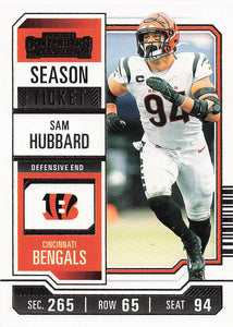 2023 Panini Contenders Football Season Ticket Retail Sam Hubbard #23