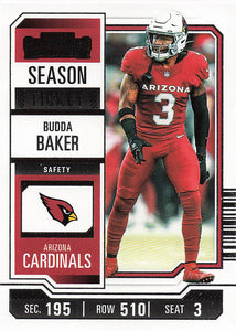 2023 Panini Contenders Football Season Ticket Retail Budda Baker #1