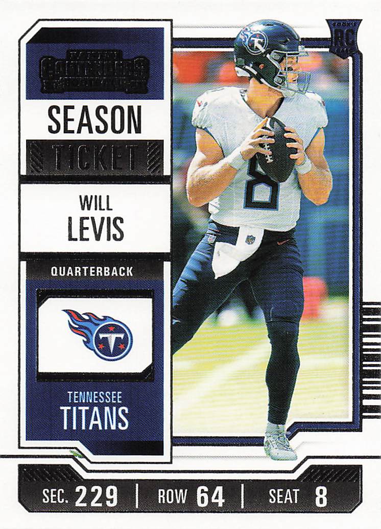 2023 Panini Contenders Football Season Ticket Retail Will Levis #97 Rookie