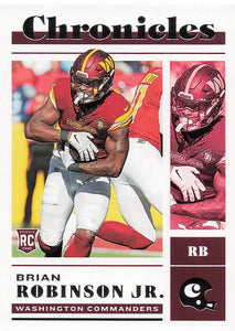 2022 Panini Chronicles Football Brian Robinson Jr. #37 Rookie