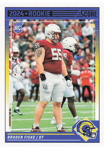 2024 Score Football Braden Fiske #325 Rookie