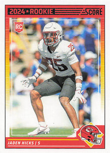 2024 Score Football Jaden Hicks #362 Rookie