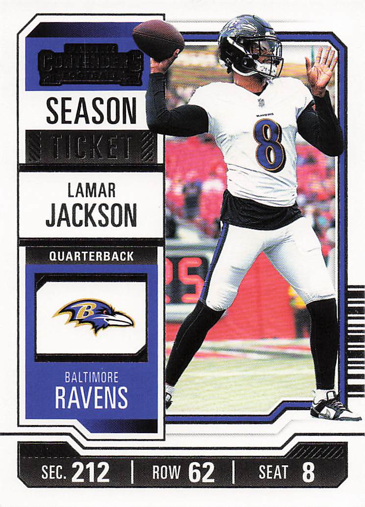 2023 Panini Contenders Football Season Ticket Retail Lamar Jackson #9