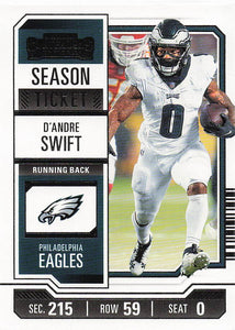 2023 Panini Contenders Football Season Ticket Retail D'Andre Swift #78