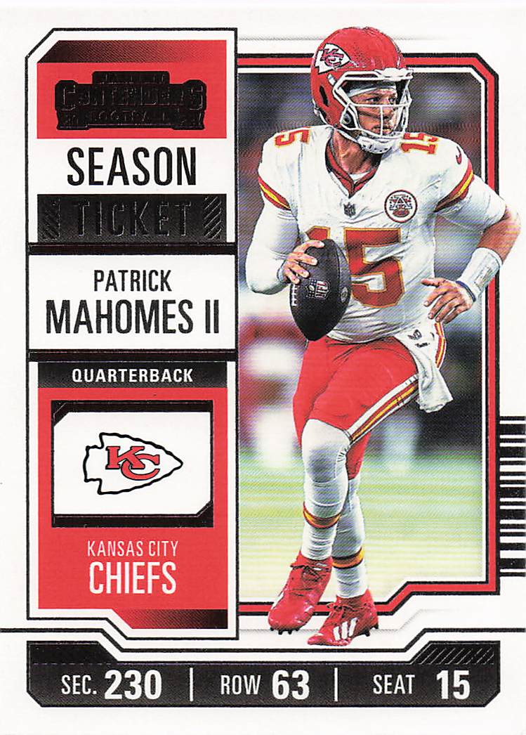 2023 Panini Contenders Football Season Ticket Retail Patrick Mahomes II #51