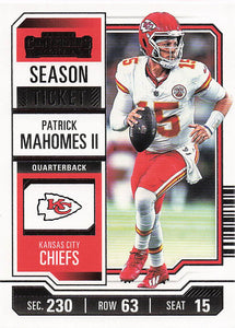 2023 Panini Contenders Football Season Ticket Retail Patrick Mahomes II #51