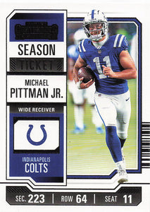 2023 Panini Contenders Football Season Ticket Retail Michael Pittman Jr. #44