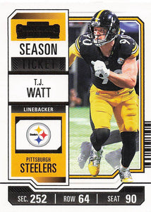 2023 Panini Contenders Football Season Ticket Retail T.J. Watt #85