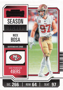 2023 Panini Contenders Football Season Ticket Retail Nick Bosa #88