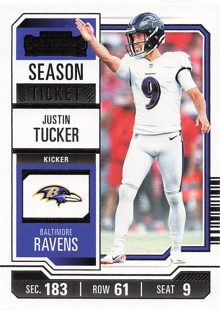 2023 Panini Contenders Football Season Ticket Retail Justin Tucker #7