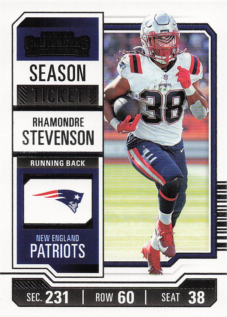 2023 Panini Contenders Football Season Ticket Retail Rhamondre Stevenson #71