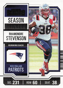2023 Panini Contenders Football Season Ticket Retail Rhamondre Stevenson #71