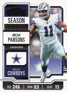 2023 Panini Contenders Football Season Ticket Retail Micah Parsons #29