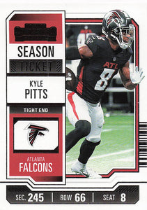 2023 Panini Contenders Football Season Ticket Retail Kyle Pitts #6
