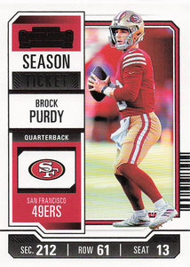2023 Panini Contenders Football Season Ticket Retail Brock Purdy #86