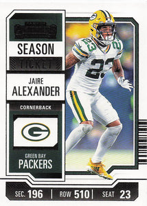 2023 Panini Contenders Football Season Ticket Retail Jaire Alexander #38