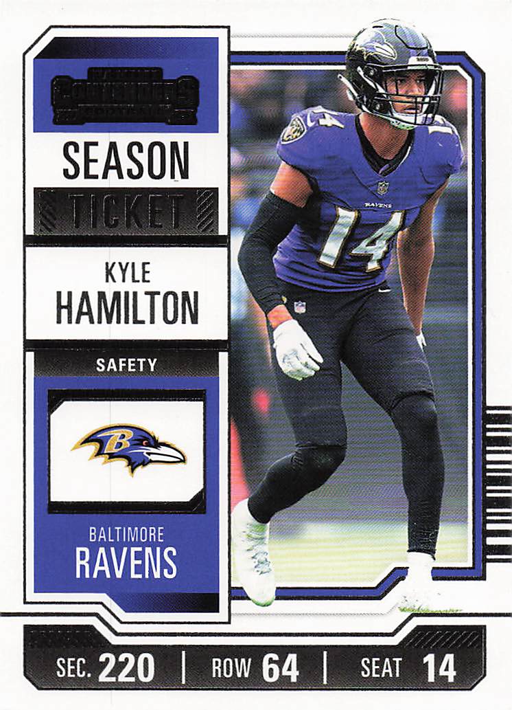 2023 Panini Contenders Football Season Ticket Retail Kyle Hamilton #8