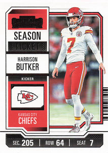 2023 Panini Contenders Football Season Ticket Retail Harrison Butker #49