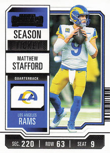 2023 Panini Contenders Football Season Ticket Retail Matthew Stafford #62