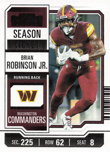 2023 Panini Contenders Football Brian Robinson Jr. #98