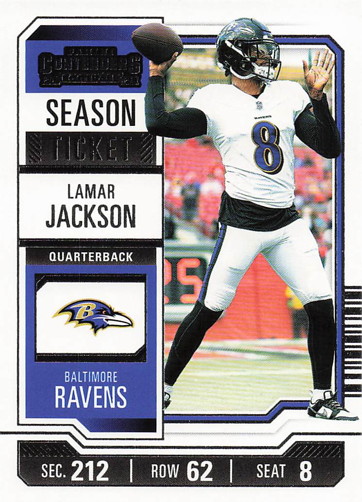 2023 Panini Contenders Football Season Ticket Retail Lamar Jackson #9