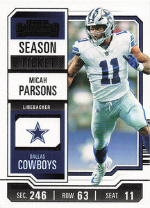 2023 Panini Contenders Football Season Ticket Retail Micah Parsons #29