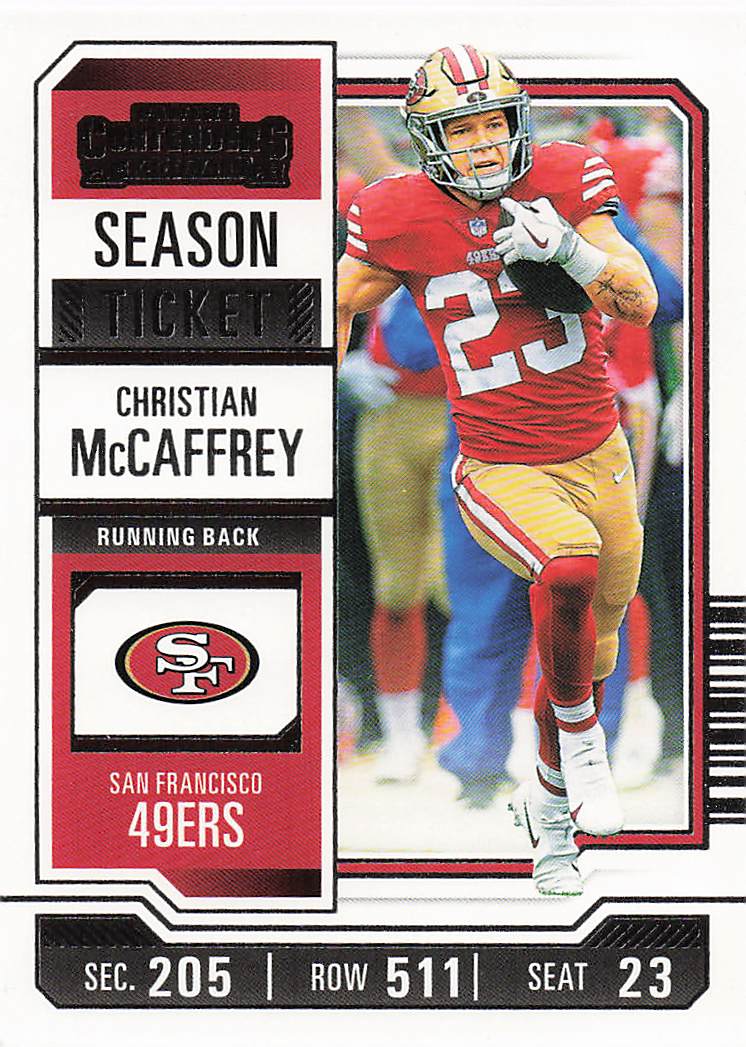 2023 Panini Contenders Football Season Ticket Retail Christian McCaffrey #87