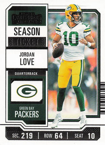 2023 Panini Contenders Football Season Ticket Retail Jordan Love #39