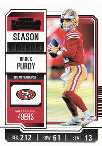 2023 Panini Contenders Football Season Ticket Retail Brock Purdy #86