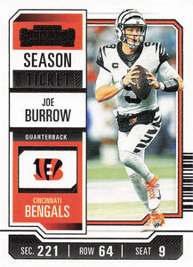 2023 Panini Contenders Football Season Ticket Retail Joe Burrow #22