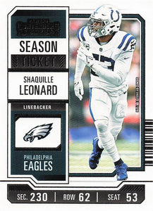 2023 Panini Contenders Football Shaquille Leonard #45