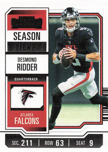 2023 Panini Contenders Football Season Ticket Retail Desmond Ridder #4
