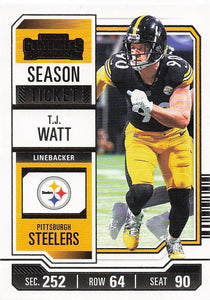 2023 Panini Contenders Football Season Ticket Retail T.J. Watt #85