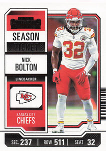 2023 Panini Contenders Football Season Ticket Retail Nick Bolton #50