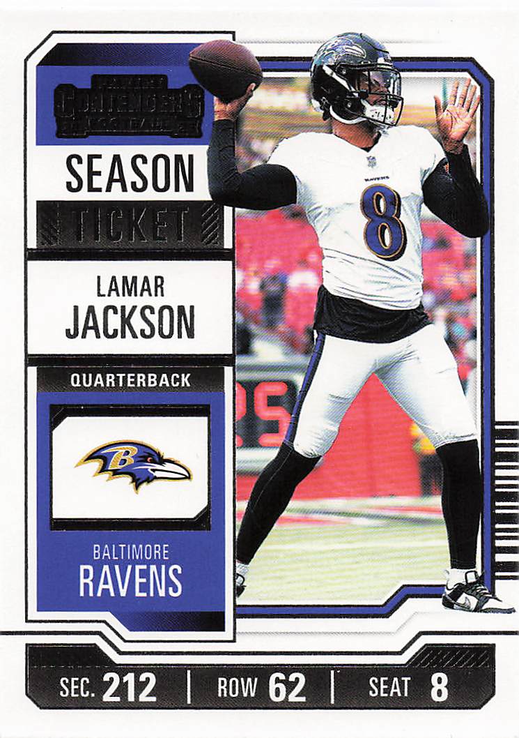 2023 Panini Contenders Football Season Ticket Retail Lamar Jackson #9