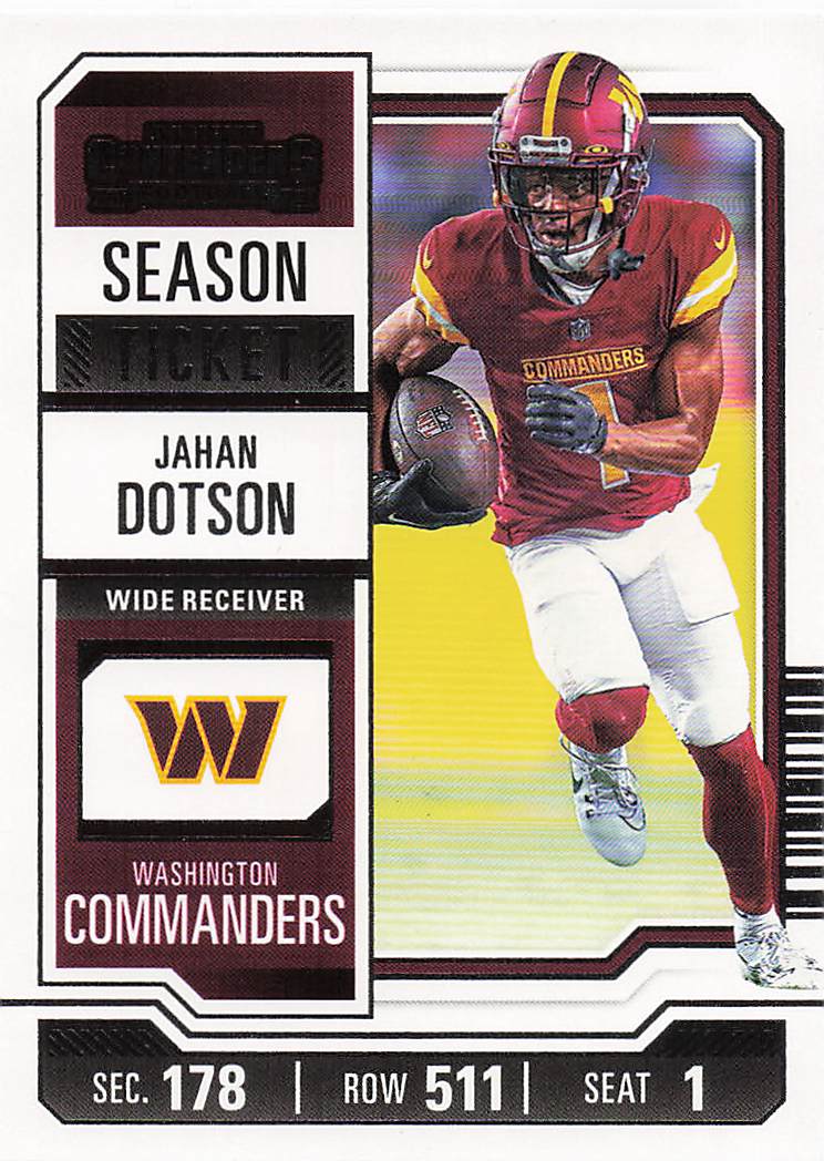 2023 Panini Contenders Football Season Ticket Retail Jahan Dotson #99